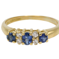 Vintage sapphire and diamond ring in 18 carat gold-The Antique Ring Shop
