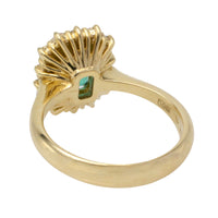 Emerald and diamond ring in 18 carat gold-The Antique Ring Shop