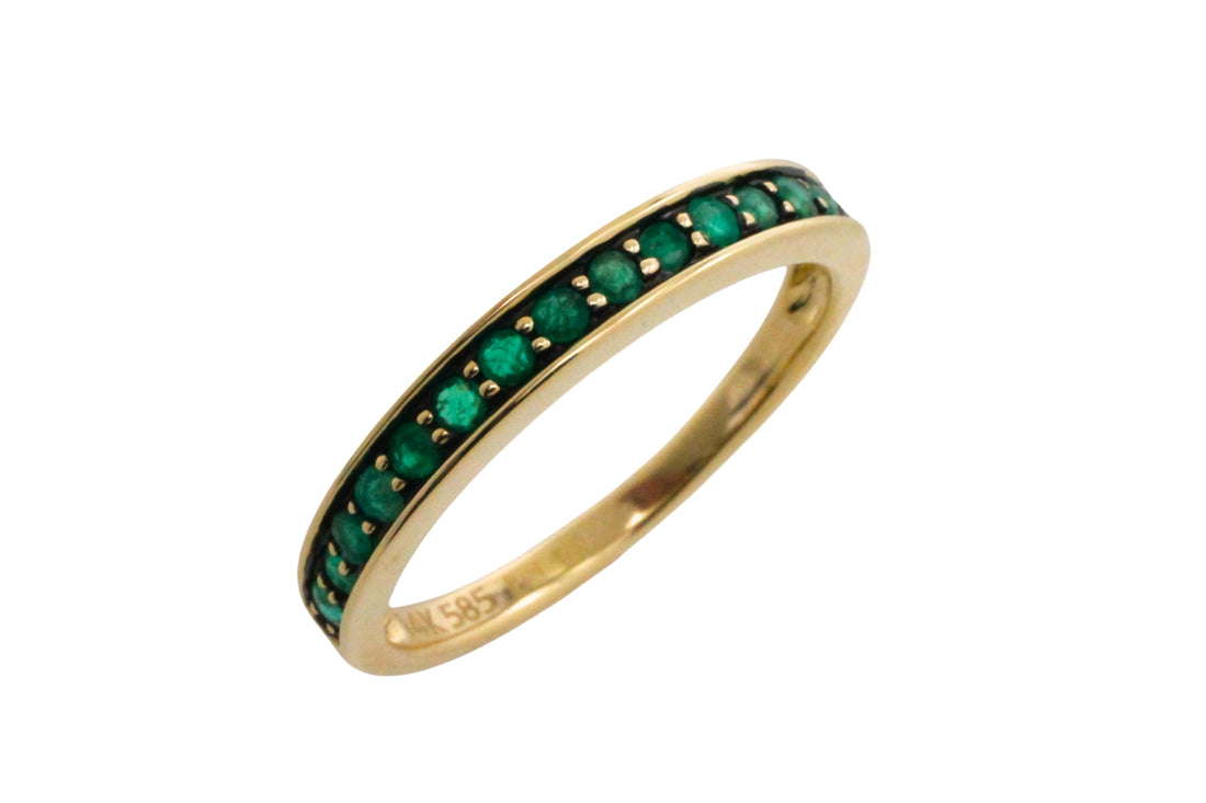 Emerald half eternity band-Vintage Rings-The Antique Ring Shop
