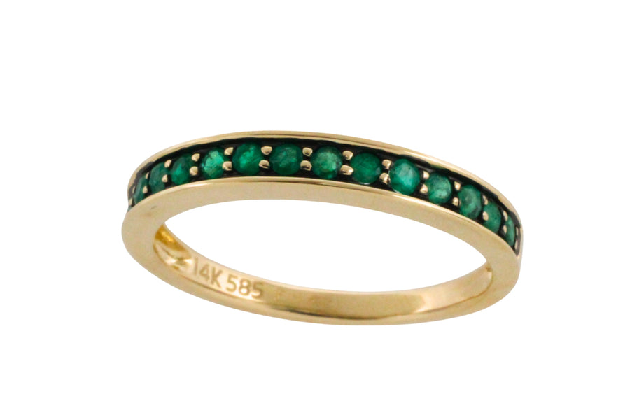 Emerald half eternity band-Vintage Rings-The Antique Ring Shop
