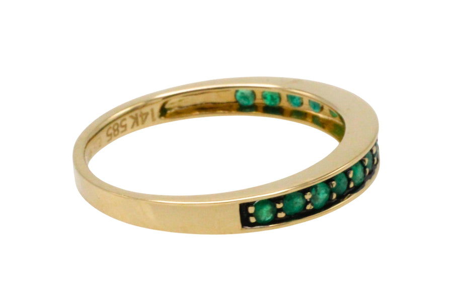 Emerald half eternity band-Vintage Rings-The Antique Ring Shop