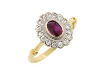 Vintage ruby and diamond ring-engagement rings-The Antique Ring Shop