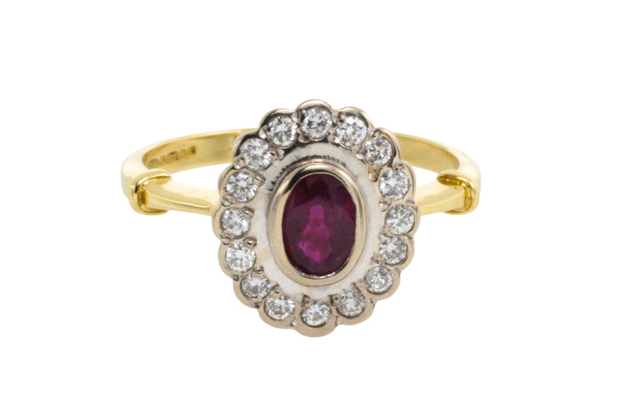 Vintage ruby and diamond ring-engagement rings-The Antique Ring Shop