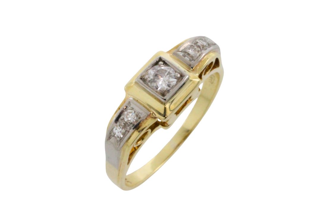 Vintage diamond ring in 14 carat gold-Vintage Rings-The Antique Ring Shop