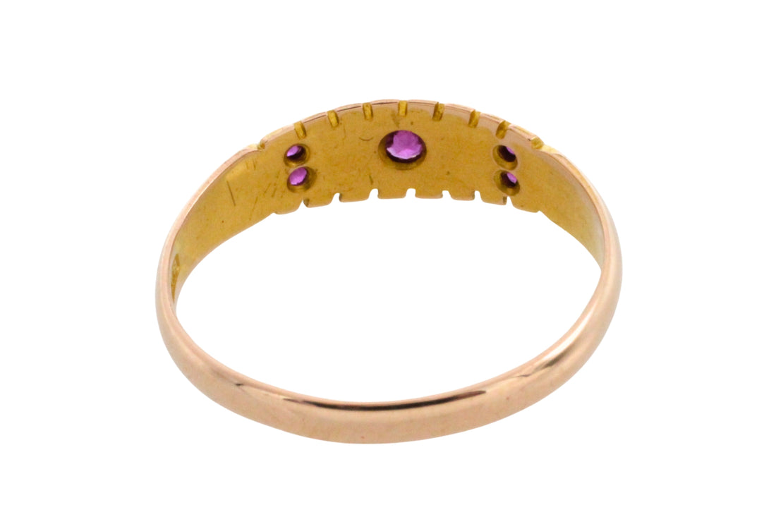 Edwardian ruby and rose diamond ring from 1906-Antique rings-The Antique Ring Shop