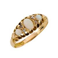 Opal and rose diamond ring from 1910-Antique rings-The Antique Ring Shop