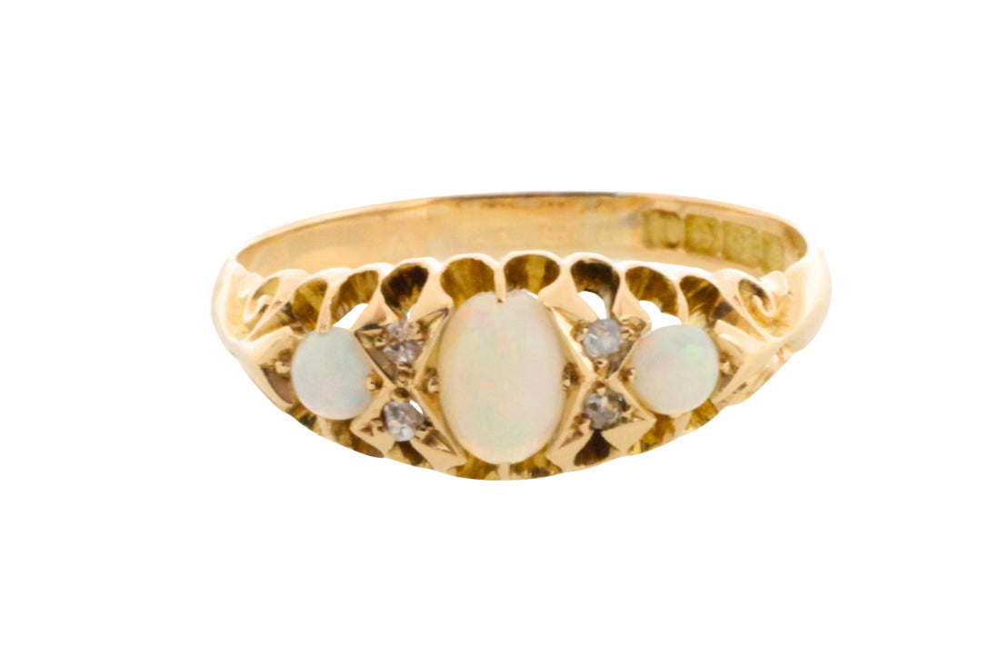 Opal and rose diamond ring from 1910-Antique rings-The Antique Ring Shop