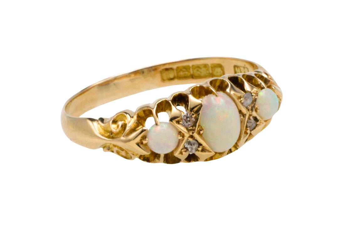 Opal and rose diamond ring from 1910-Antique rings-The Antique Ring Shop