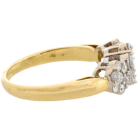 Diamond triple cluster ring in 18 carat gold-engagement rings-The Antique Ring Shop