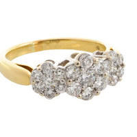 Diamond triple cluster ring in 18 carat gold-engagement rings-The Antique Ring Shop