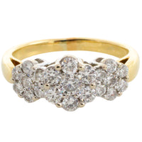 Diamond triple cluster ring in 18 carat gold-engagement rings-The Antique Ring Shop