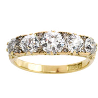 Victorian five stone old European cut diamond ring-Antique rings-The Antique Ring Shop