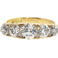 Victorian five stone old European cut diamond ring-Antique rings-The Antique Ring Shop