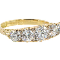 Victorian five stone old European cut diamond ring-Antique rings-The Antique Ring Shop