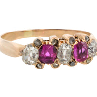 Antique ruby and old cut diamond ring-Antique rings-The Antique Ring Shop