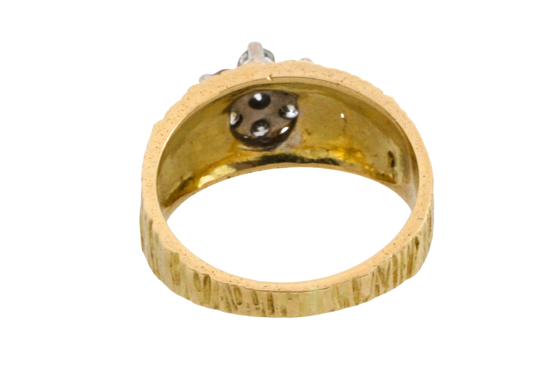 Vintage bark testured diamond ring-Vintage Rings-The Antique Ring Shop