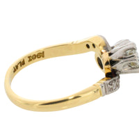 Diamond Toi et Moi ring in 18 carat gold and platinum-engagement rings-The Antique Ring Shop