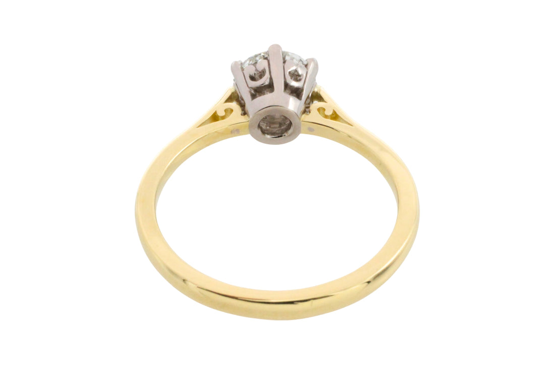 One carat diamond solitaire ring in 18 carat gold-engagement rings-The Antique Ring Shop