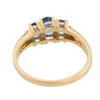Three stone sapphire ring in 14 carat gold-Vintage Rings-The Antique Ring Shop