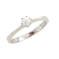 White gold solitaire ring with diamond-engagement rings-The Antique Ring Shop