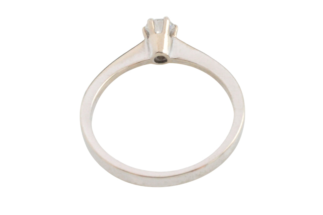 White gold solitaire ring with diamond-engagement rings-The Antique Ring Shop