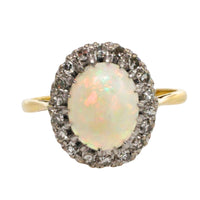 Vintage opal and diamond cluster ring-Vintage Rings-The Antique Ring Shop