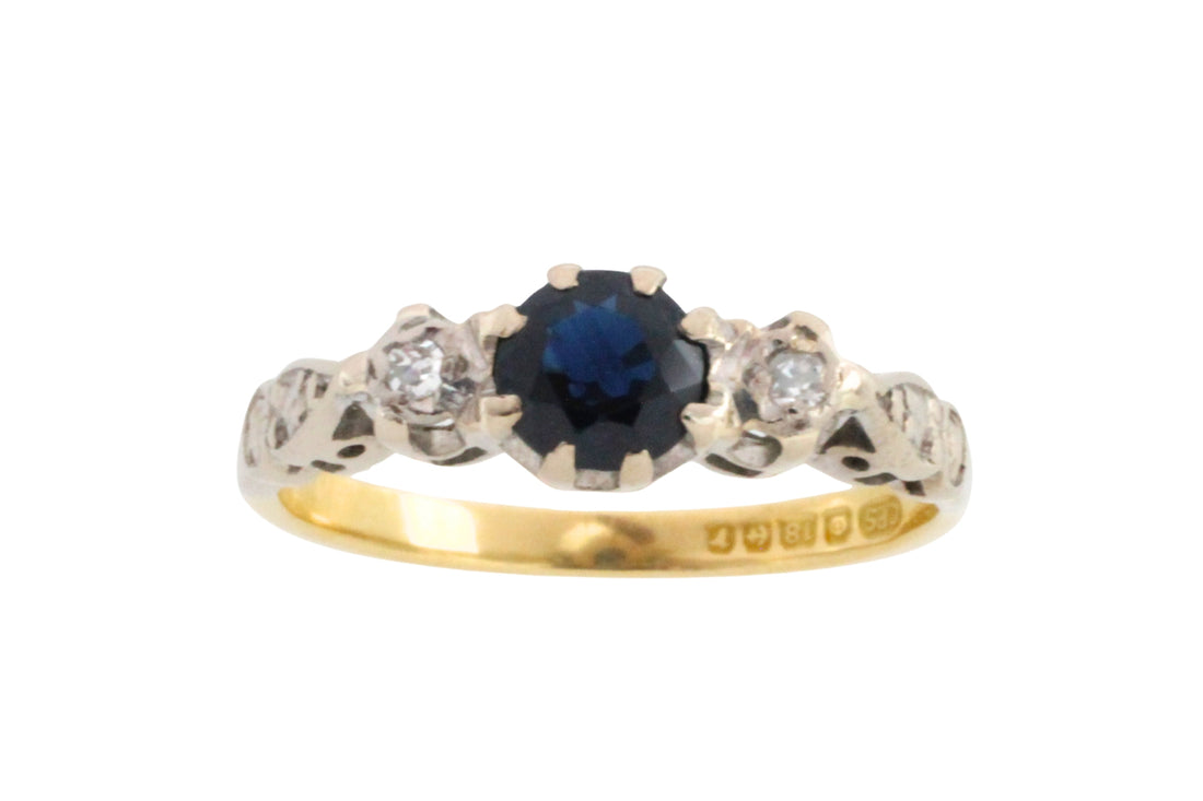 Vintage sapphire and diamond ring