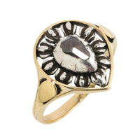 Antique rose diamond ring in silver and gold