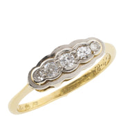 Five stone diamond ring in 18 carat gold and platinum-engagement rings-The Antique Ring Shop