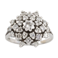 Diamond cluster ring in 14 carat white gold-vintage rings-The Antique Ring Shop