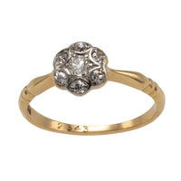 Edwardian 18 carat gold diamond flower cluster ring-Antique rings-The Antique Ring Shop