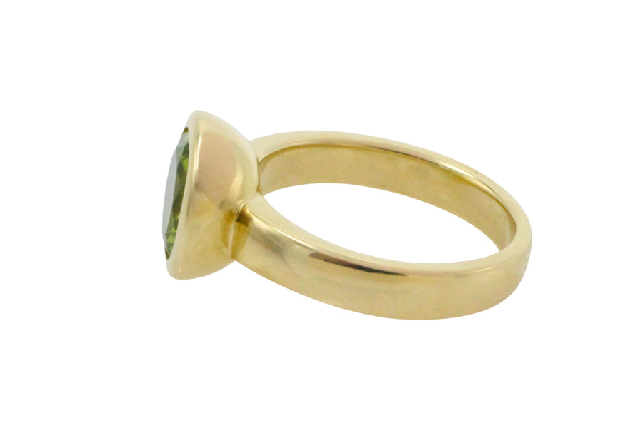 14 carat gold peridot ring-Vintage Rings-The Antique Ring Shop