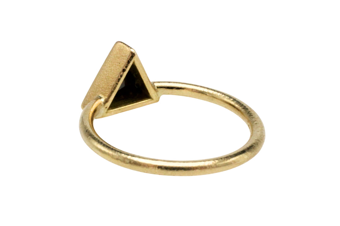 Black diamond ring in 18 carat gold-Vintage Rings-The Antique Ring Shop