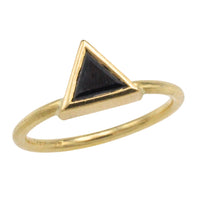 Black diamond ring in 18 carat gold-Vintage Rings-The Antique Ring Shop