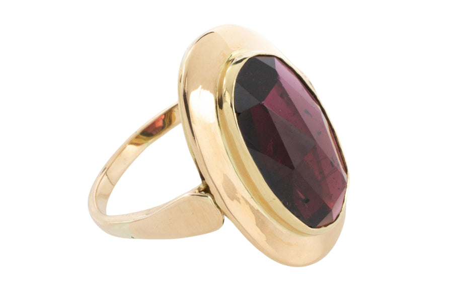 Vintage faceted garnet ring-vintage rings-The Antique Ring Shop