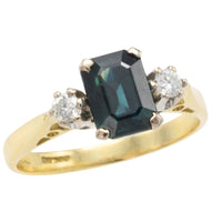 Vintage sapphire and diamond ring-Vintage Rings-The Antique Ring Shop
