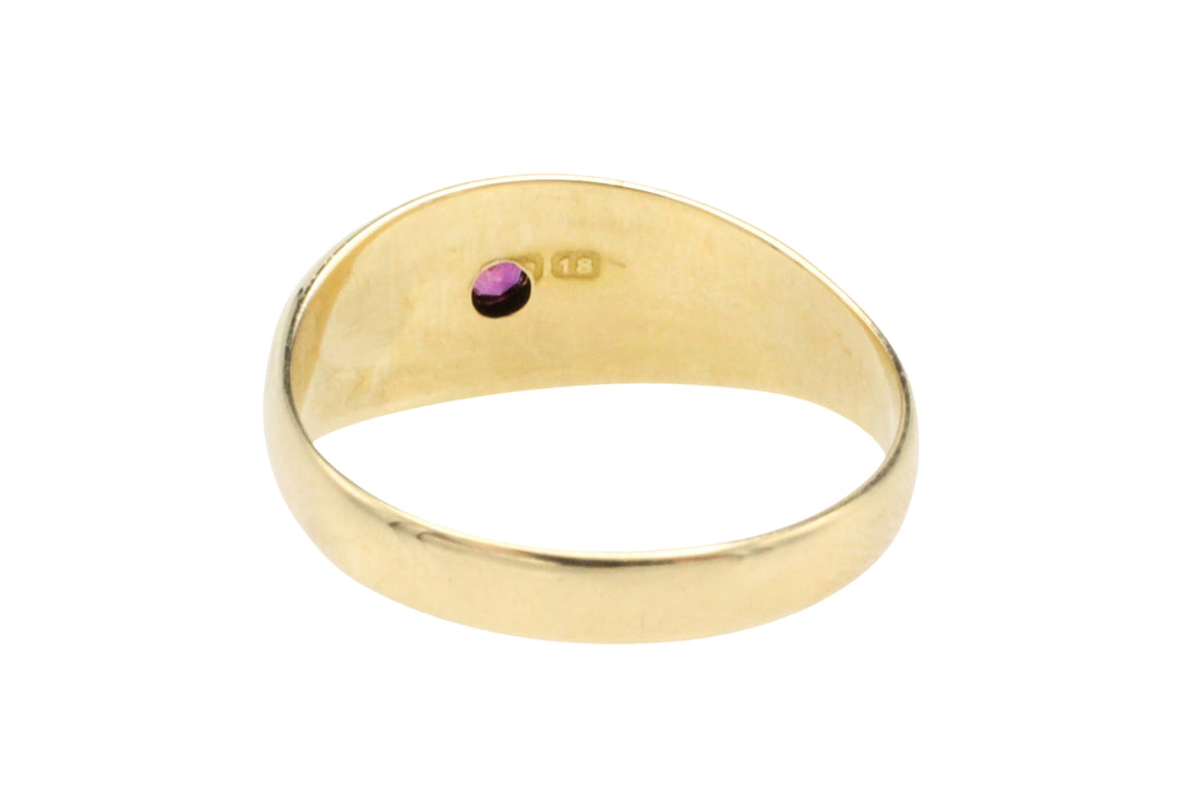 Ruby and diamond gypsy ring from 1919-Antique rings-The Antique Ring Shop