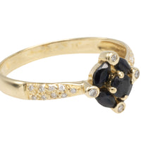 Vintage 14 carat gold sapphire and diamond ring-Vintage Rings-The Antique Ring Shop