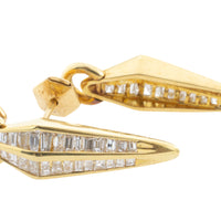 Baguette diamond earrings-Earrings-The Antique Ring Shop