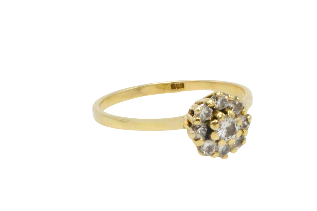 Vintage diamond cluster ring in 14 carat gold-Vintage Rings-The Antique Ring Shop