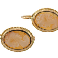 Cameo earrings in 18 carat gold-Earrings-The Antique Ring Shop