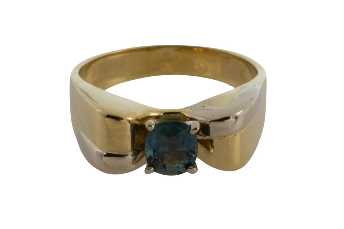 Vintage 18 carat gold ring with sapphire-vintage rings-The Antique Ring Shop