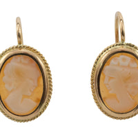 Cameo earrings in 18 carat gold-Earrings-The Antique Ring Shop