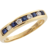 Sapphire and diamond band in 18 carat gold-Vintage Rings-The Antique Ring Shop