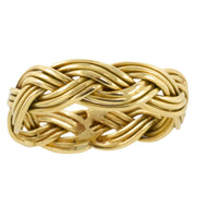 Vintage 14 carat gold interwoven band-wedding rings-The Antique Ring Shop