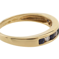 Sapphire and diamond band in 18 carat gold-Vintage Rings-The Antique Ring Shop