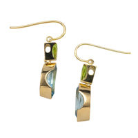 Topaz and peridot earrings in 14 carat gold