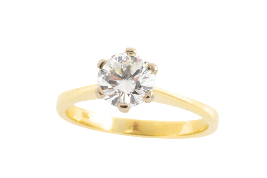 Vintage .85 carat brilliant cut diamond solitaire ring-engagement rings-The Antique Ring Shop