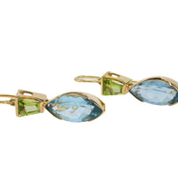 Topaz and peridot earrings in 14 carat gold