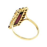 Rectangular garnet ring in 14 carat gold-Rings-The Antique Ring Shop